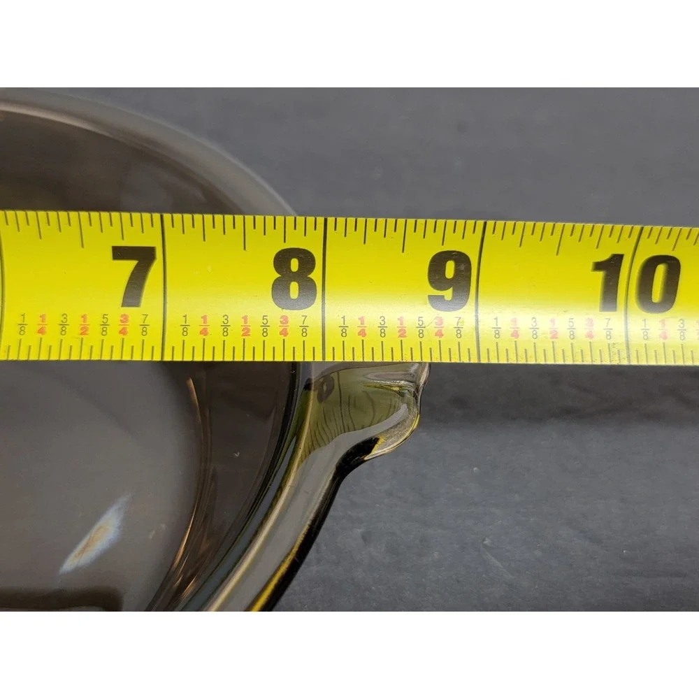 Vintage Amber Pyrex 207 Pie Plate Glass 18cm Corning Scalloped Handles